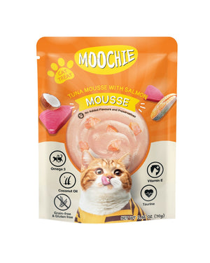 Moochie Cat Mousse Atún con Salmón Pouch 70 g