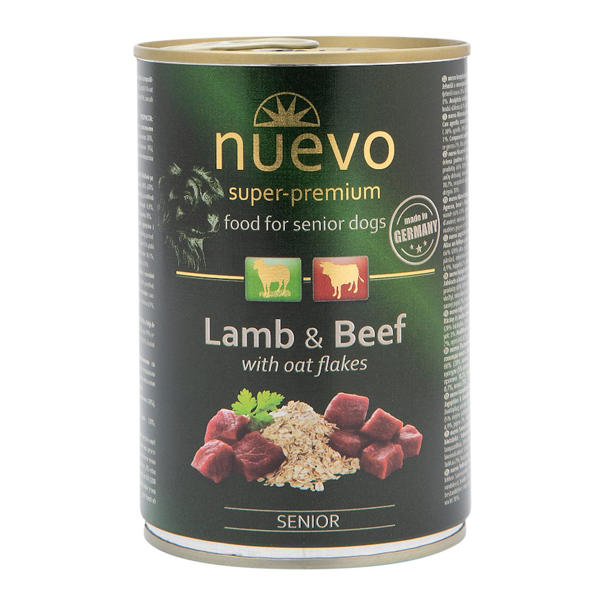 Nuevo Perro Senior Cordero y Carne con Hojuelas de Avena 400 g