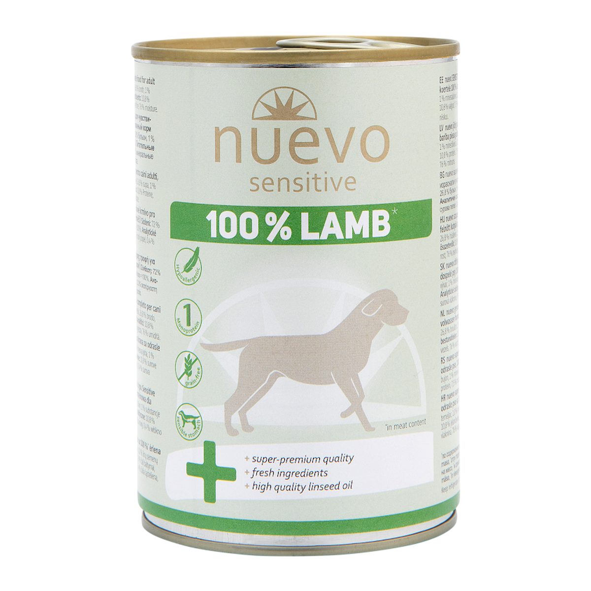 Nuevo Sensitive Perro Adulto 100% Cordero| Monoprotein 400 g