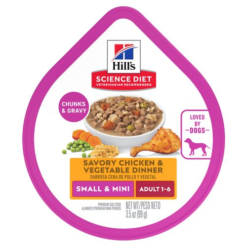 Hill's Science Diet Perro Adulto Raza Pequeña Tray Pollo y Vegetales 99 g