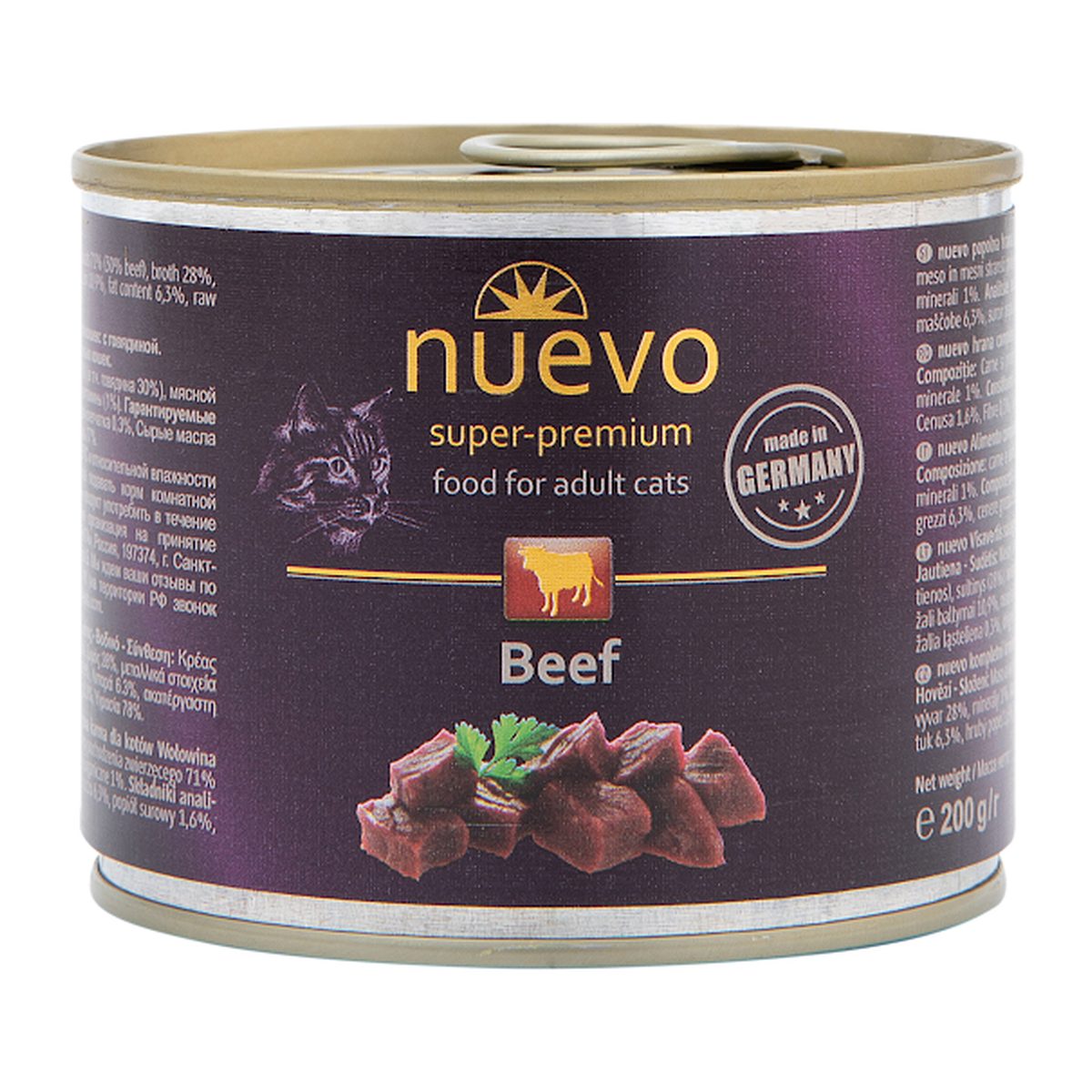 Nuevo Gato Adulto Carne de Res 200 g