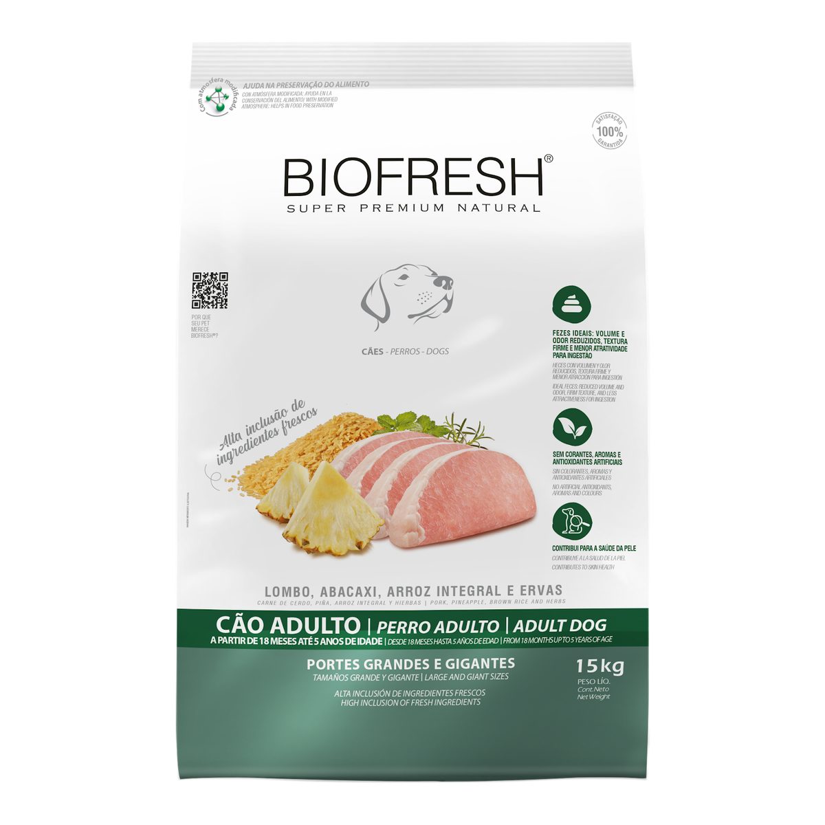 Biofresh Perro Adulto Grandes y Gigantes Cerdo y Piña 15 KG