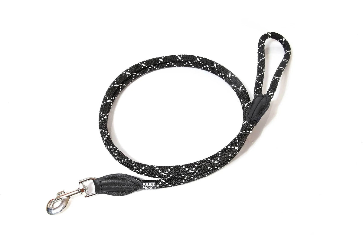 Julius-K9 IDC Rope Leash — correa de cuerda negra reflectiva