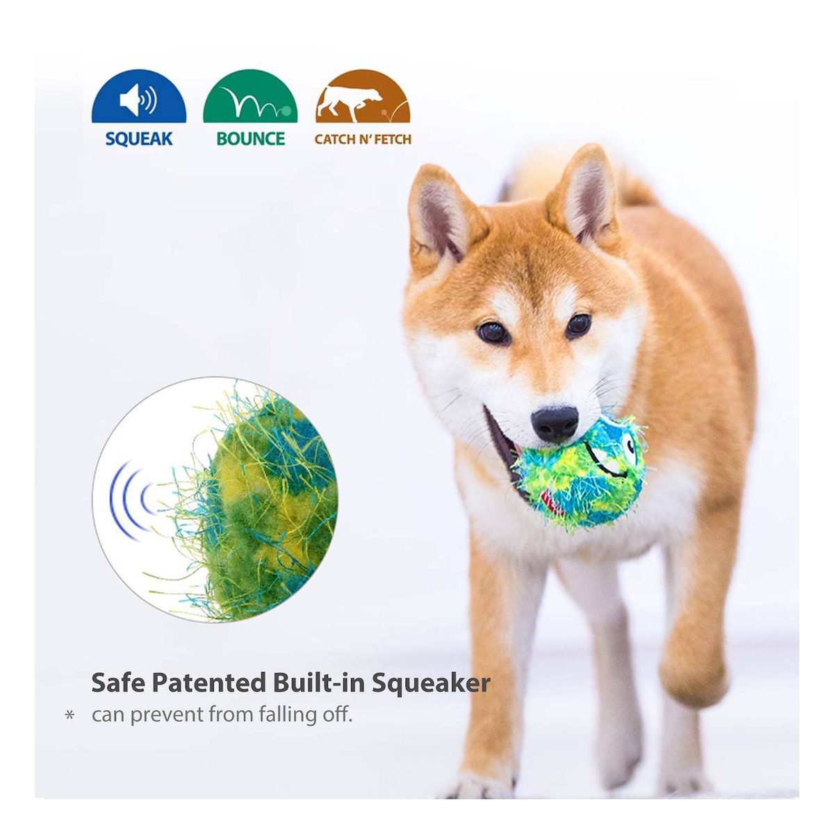 GiGwi Medium Ball 'Plush Friendz'w/foam rubber ball and squeaker