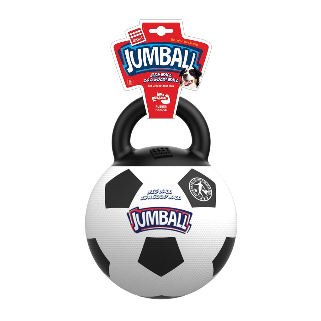 GiGwi 'Jumball' Pelota de fútbol con mango de goma