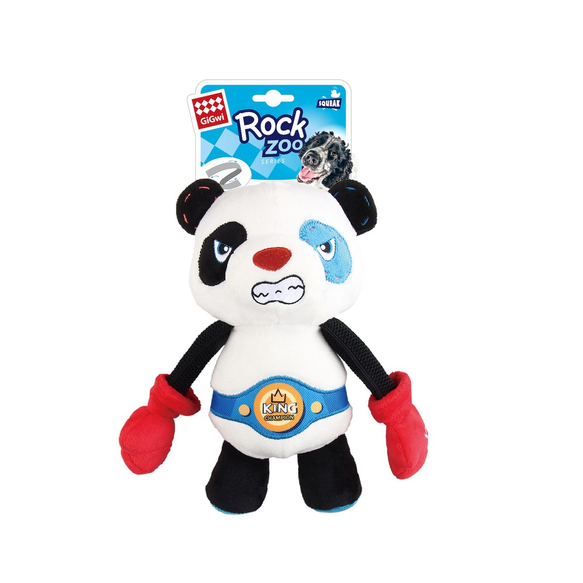 GiGwi Rock Zoo King Boxer Panda with Squeaker