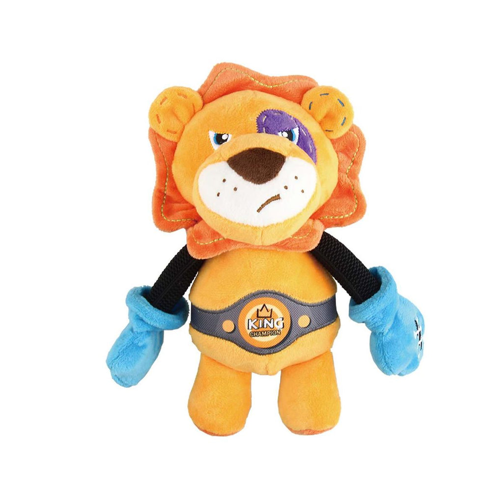 GiGwi Rock Zoo 'King Boxer' Lion with Squeaker M/L size Plush/Bungee Arm