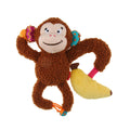 GiGwi Plush Friendz Monkey With Squeaker & Crinkle Paper S/M Size