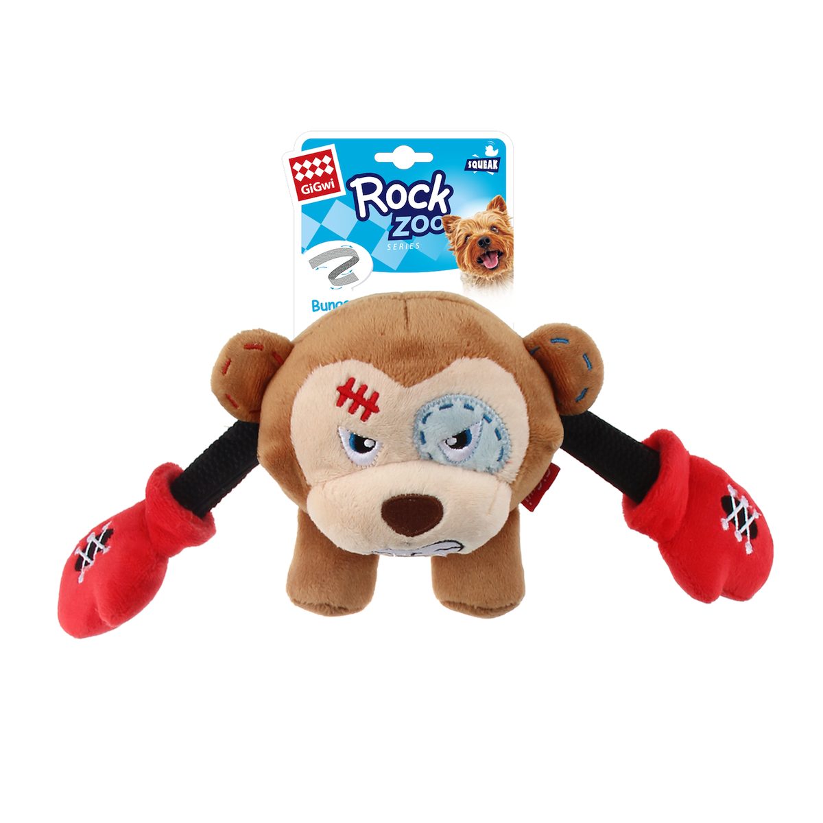 GiGwi Rock Zoo King Boxer Monkey with Squeaker