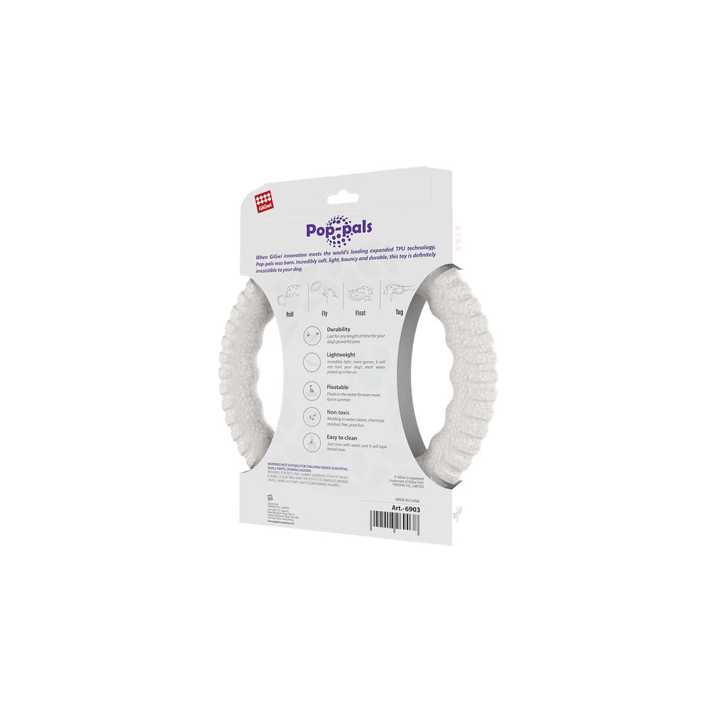 GiGwi Pop-Pals Everlasting Durable Flying Ring BASF TPU Black Technology Material