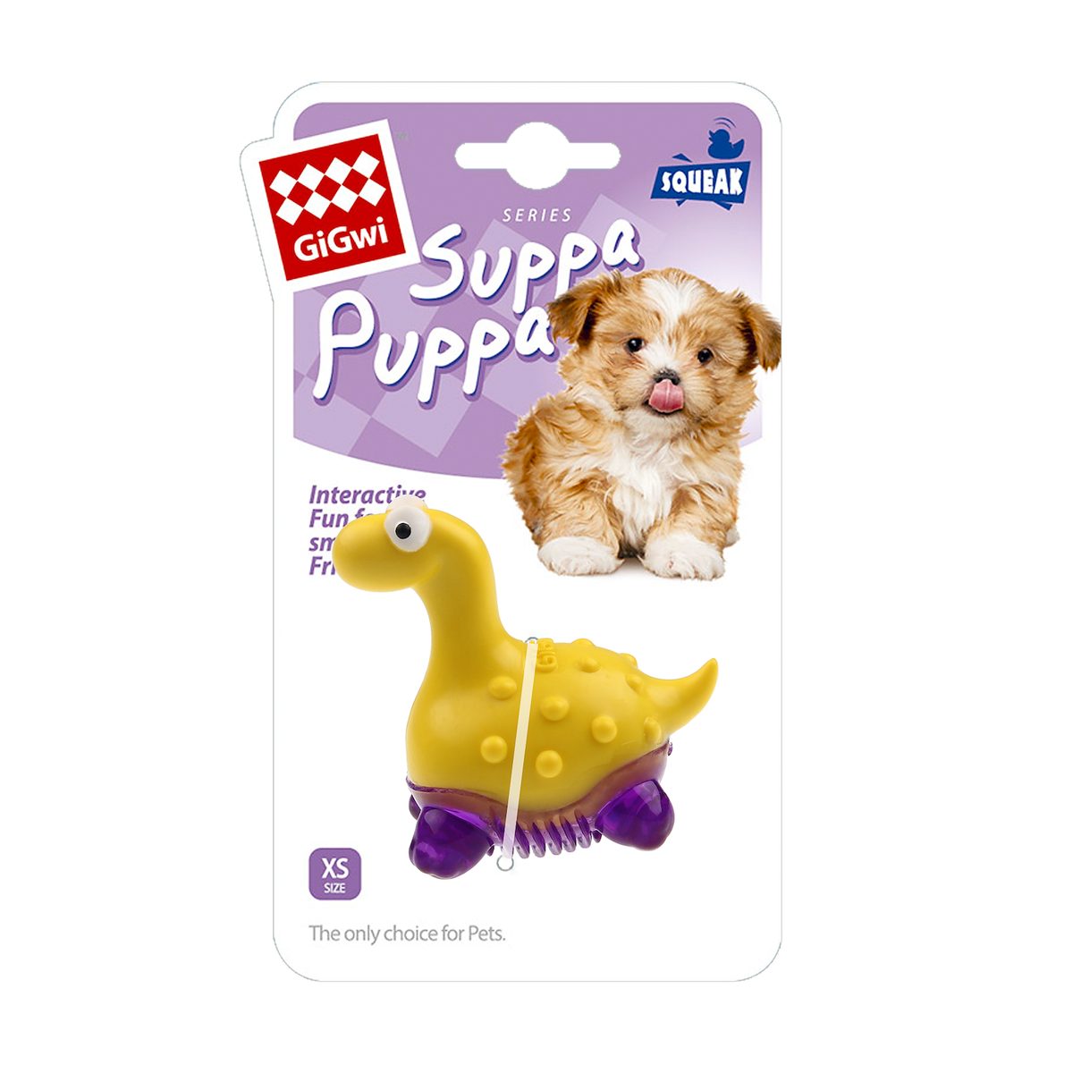 GiGwi Juguete cachorro 'Suppa Puppa' Dinosaurio amarillo