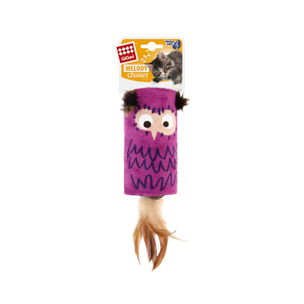 GiGwi MELODY CHASER TUBE/FEATHER BUHO 1PZ