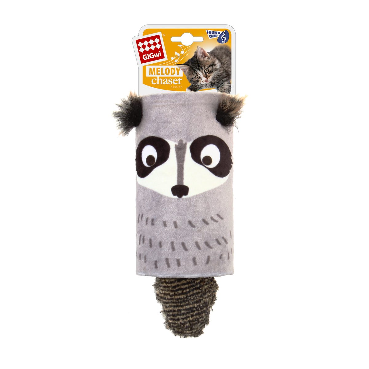 GiGwi MELODY CHASER TUBE/PLUSH MAPACHE 1PZ