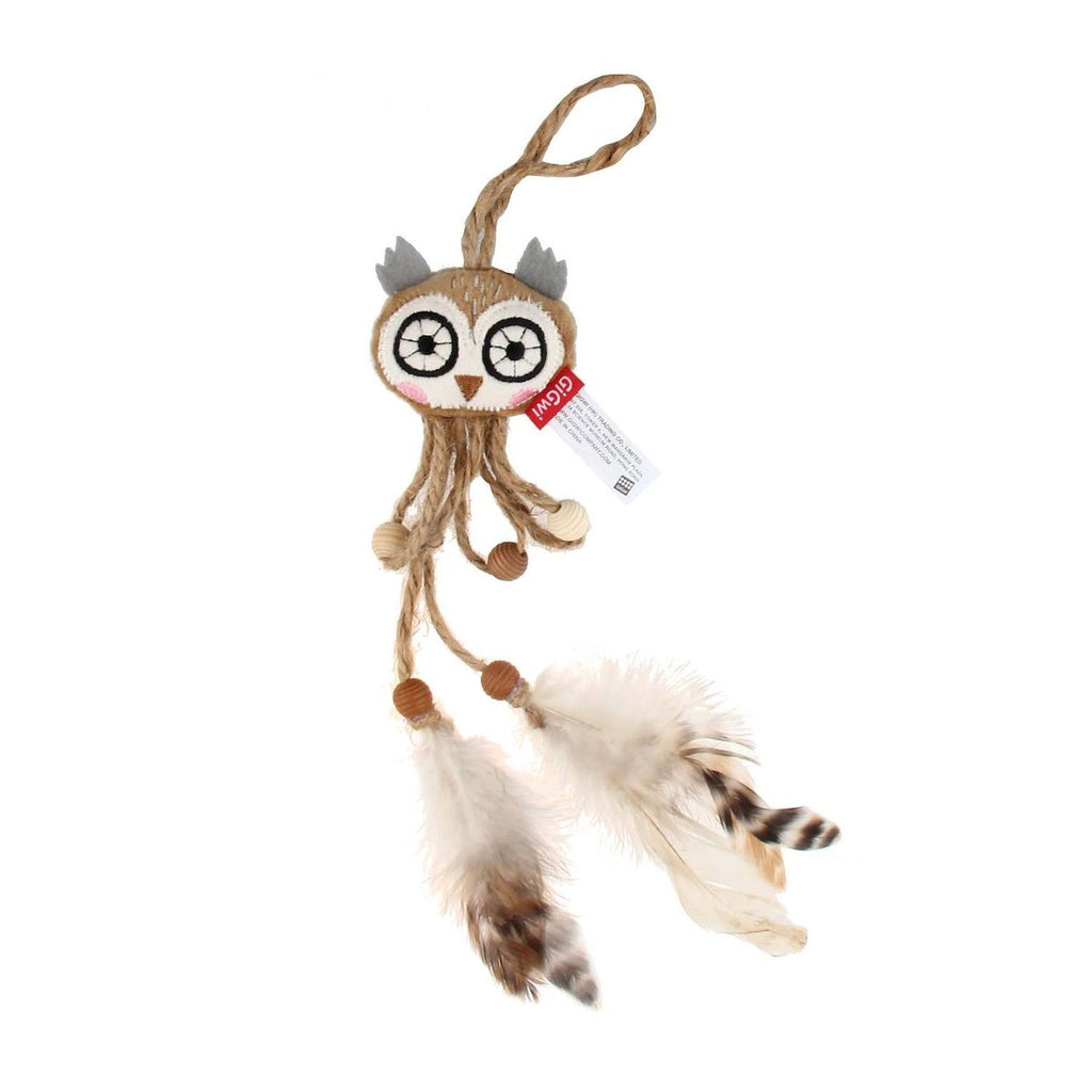 GiGwi Owl Catch & Scratch Eco line with Silvervine, feather, bead
