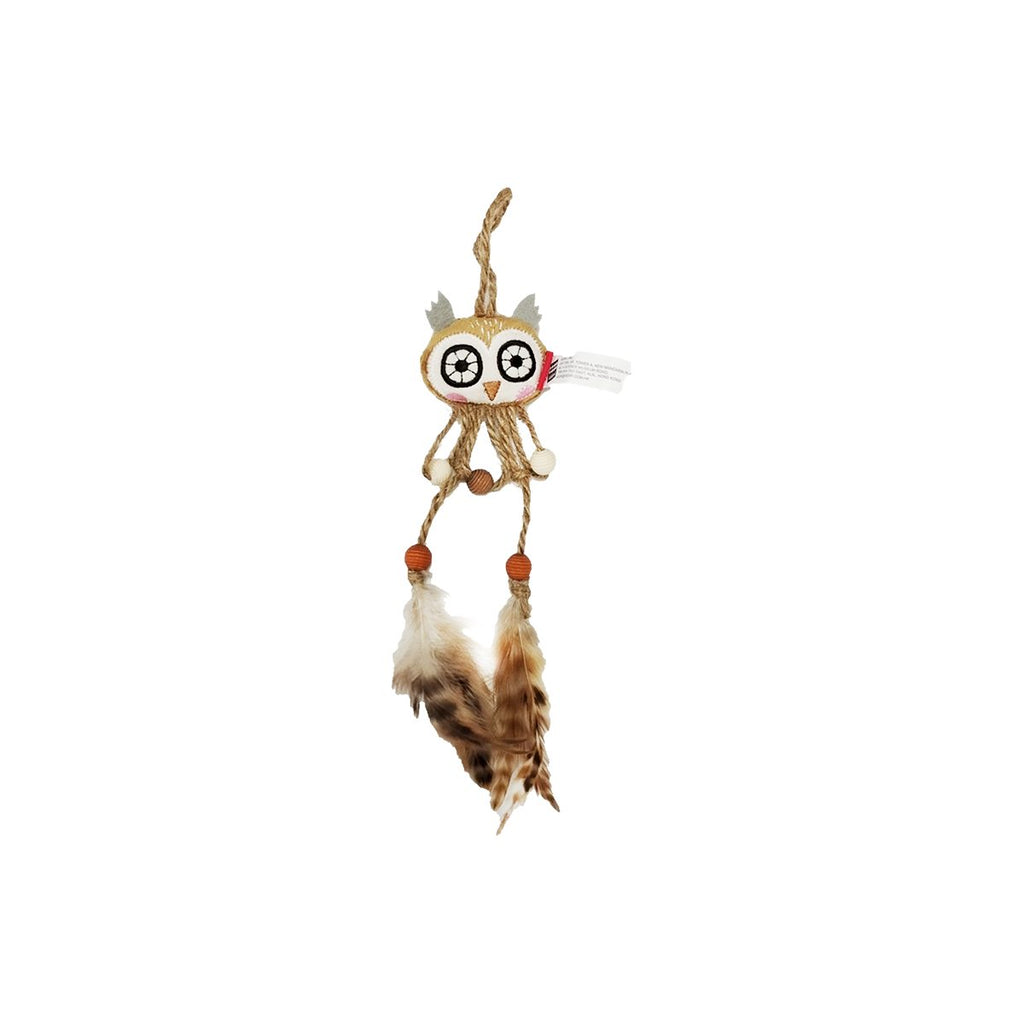 GiGwi Owl Catch & Scratch Eco line with Silvervine, feather, bead