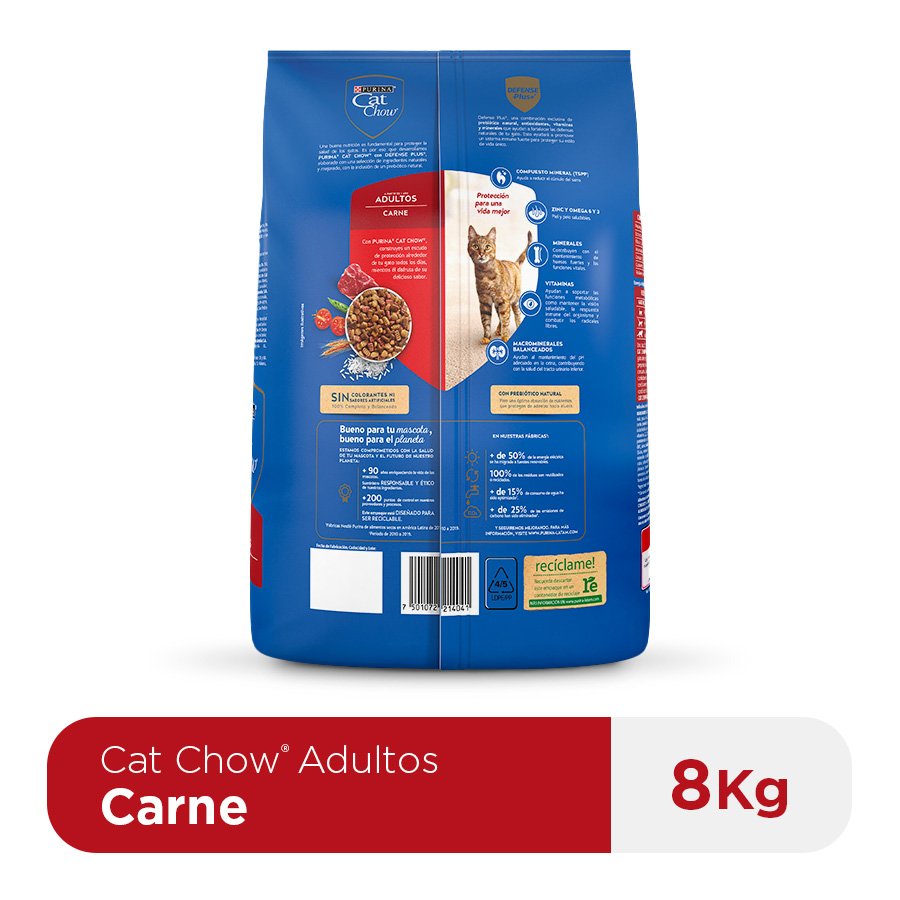 Cat Chow CHOW Adultos Carne 8kg