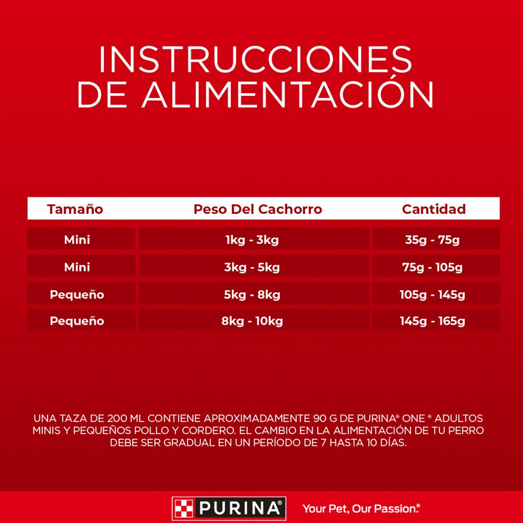 Purina ONE Adulto Mini Peq Cordero 6kg