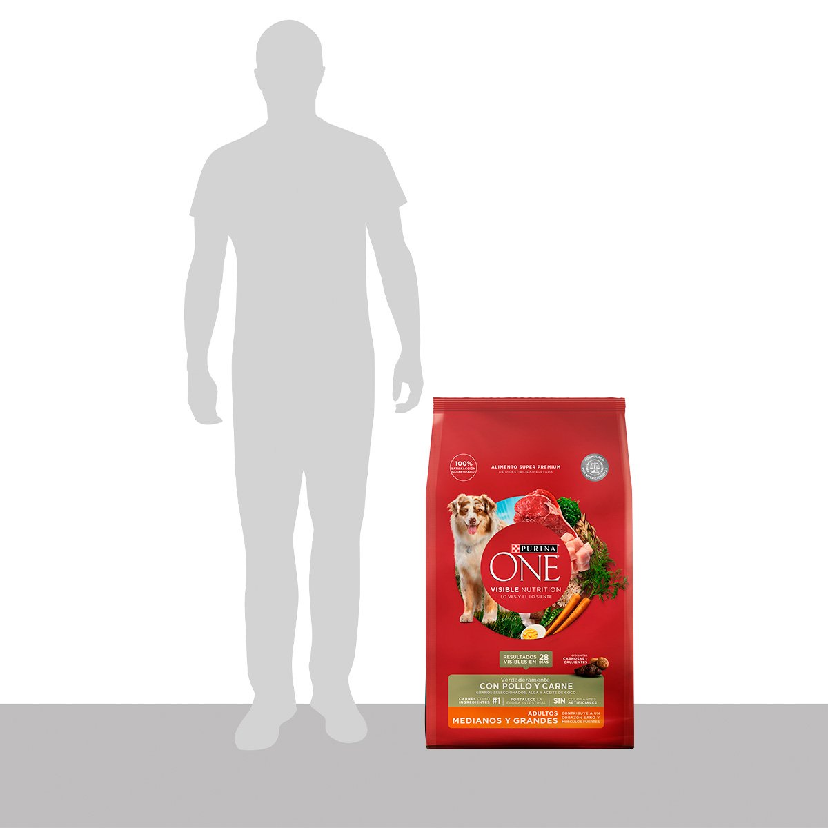 Purina ONE Adulto Med Grande Carne 12kg