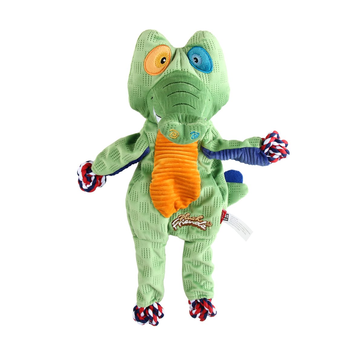 GiGwi Plush Friendz Crocodile with Rope & Squeaker