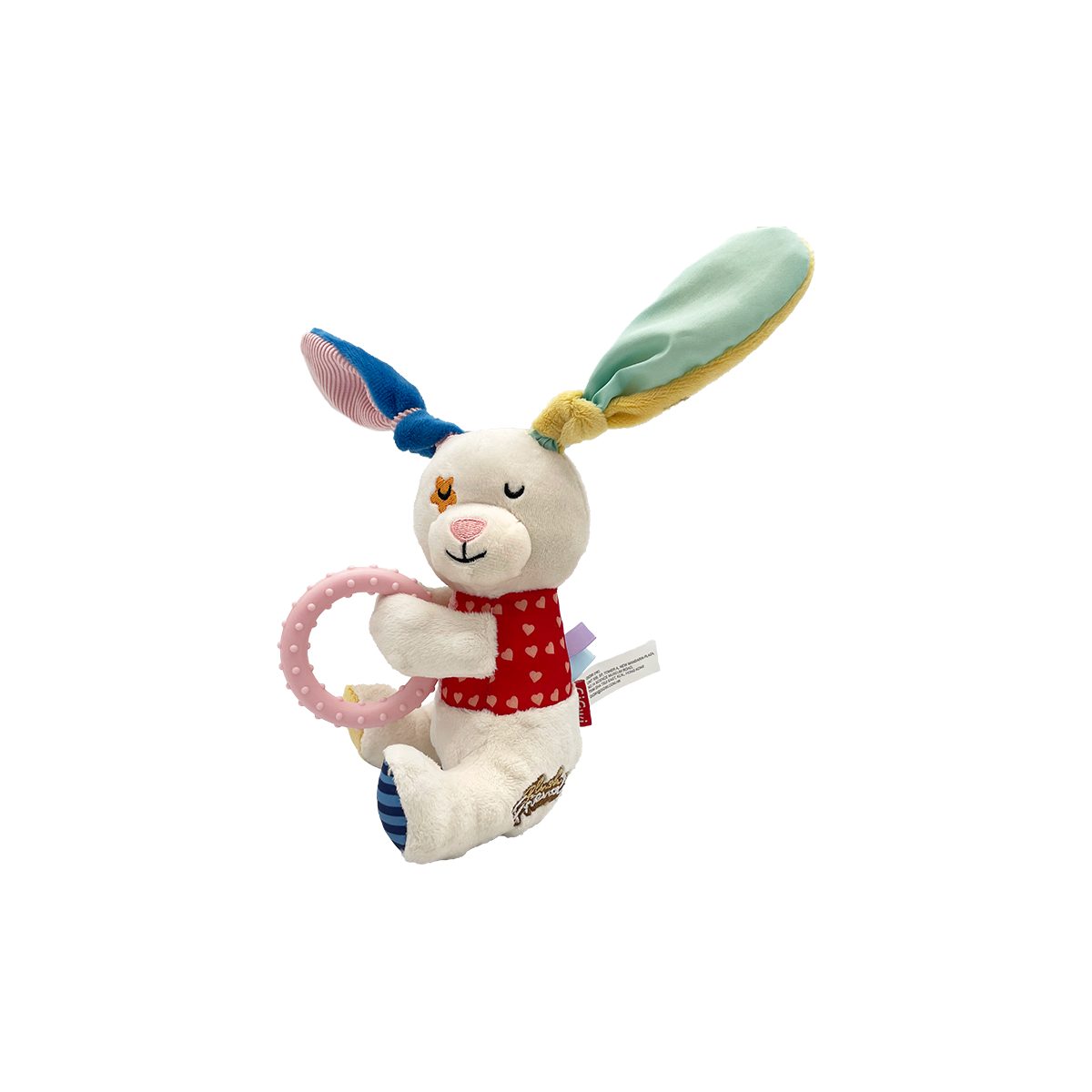 GiGwi Rabbit 'Plush Friendz' with squeaker and TPR ring