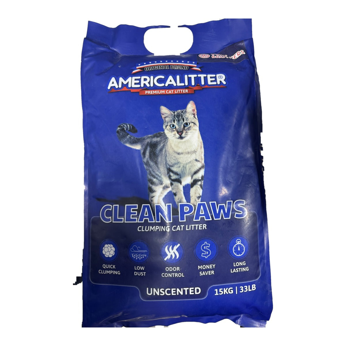 America Litter Clean Paws Sin aroma 15 kg