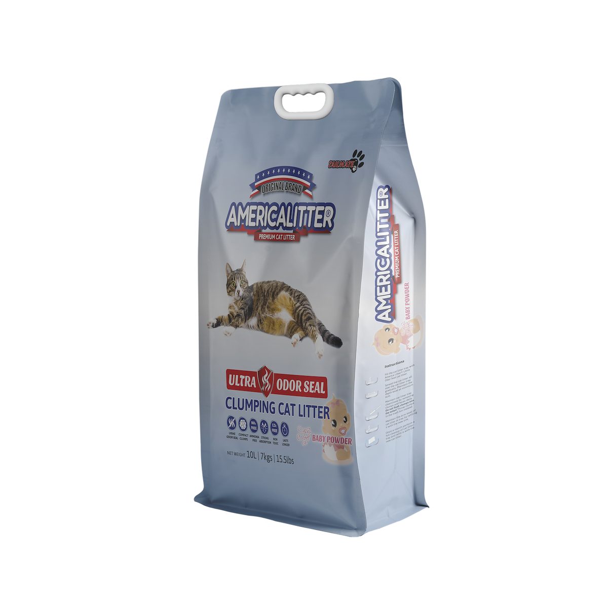 America Litter 7 Kg Ultra Odor Seal Talco de bebé
