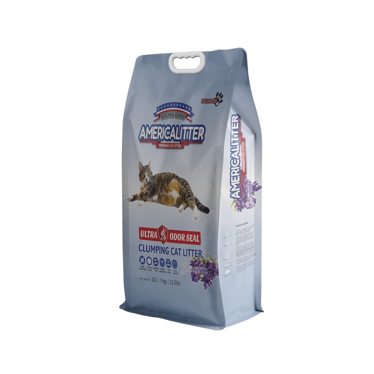 America Litter 7 Kg Ultra Odor Seal Lavanda (aglutinante, con carbón activado y esencia)