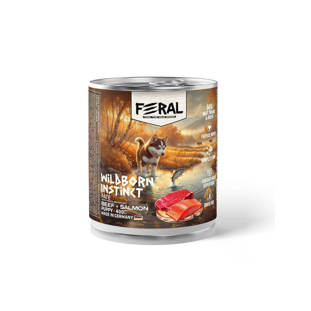Feral CACHORRO - CARNE DE RES CON SALMON 400g