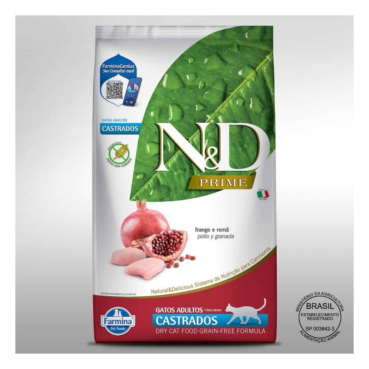 Farmina ND PRIME GATO ADT CASTRADO POLLO 7,5KG