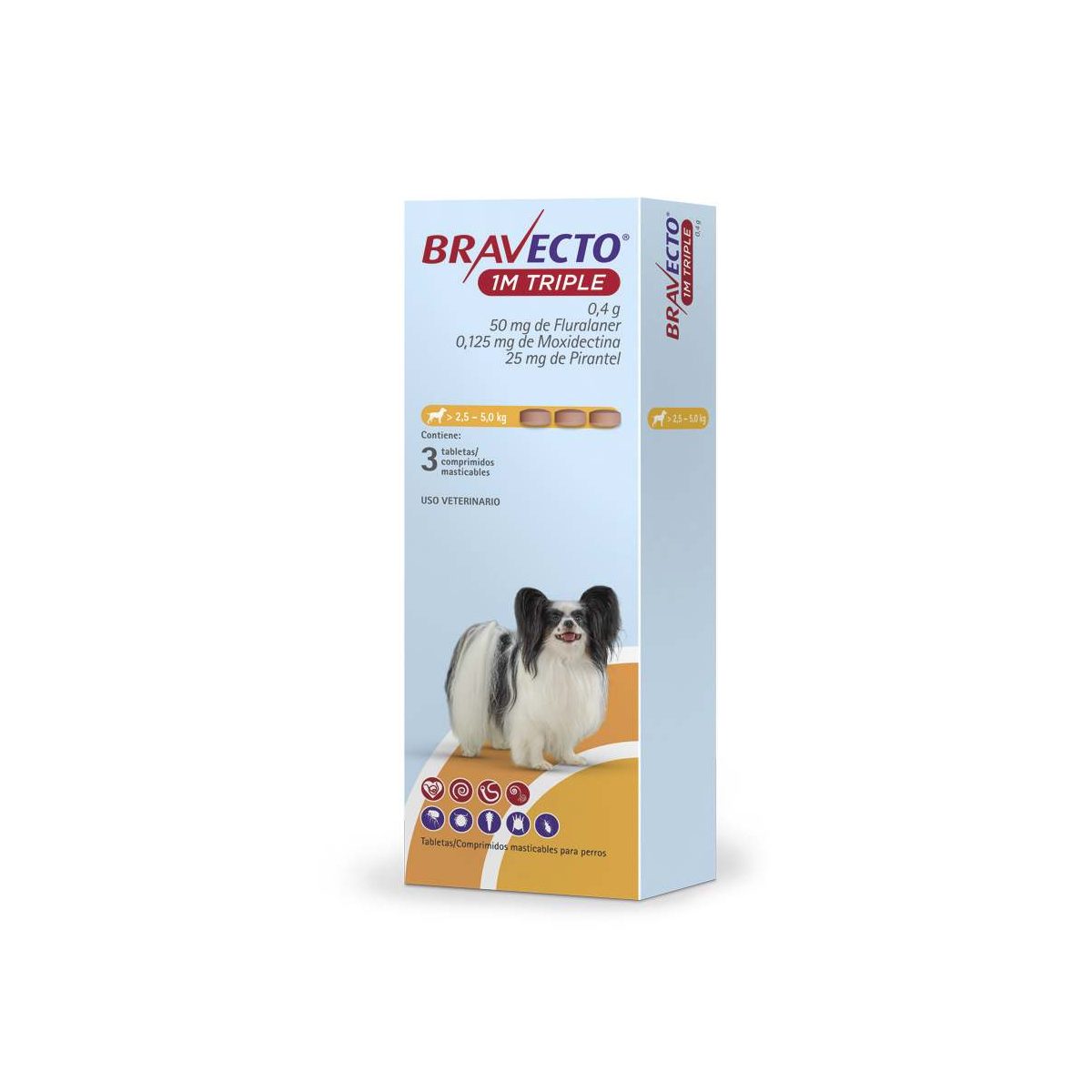 BRA 1M TRIPLE 50MG 3X1TAB(2.5 a 5Kg)