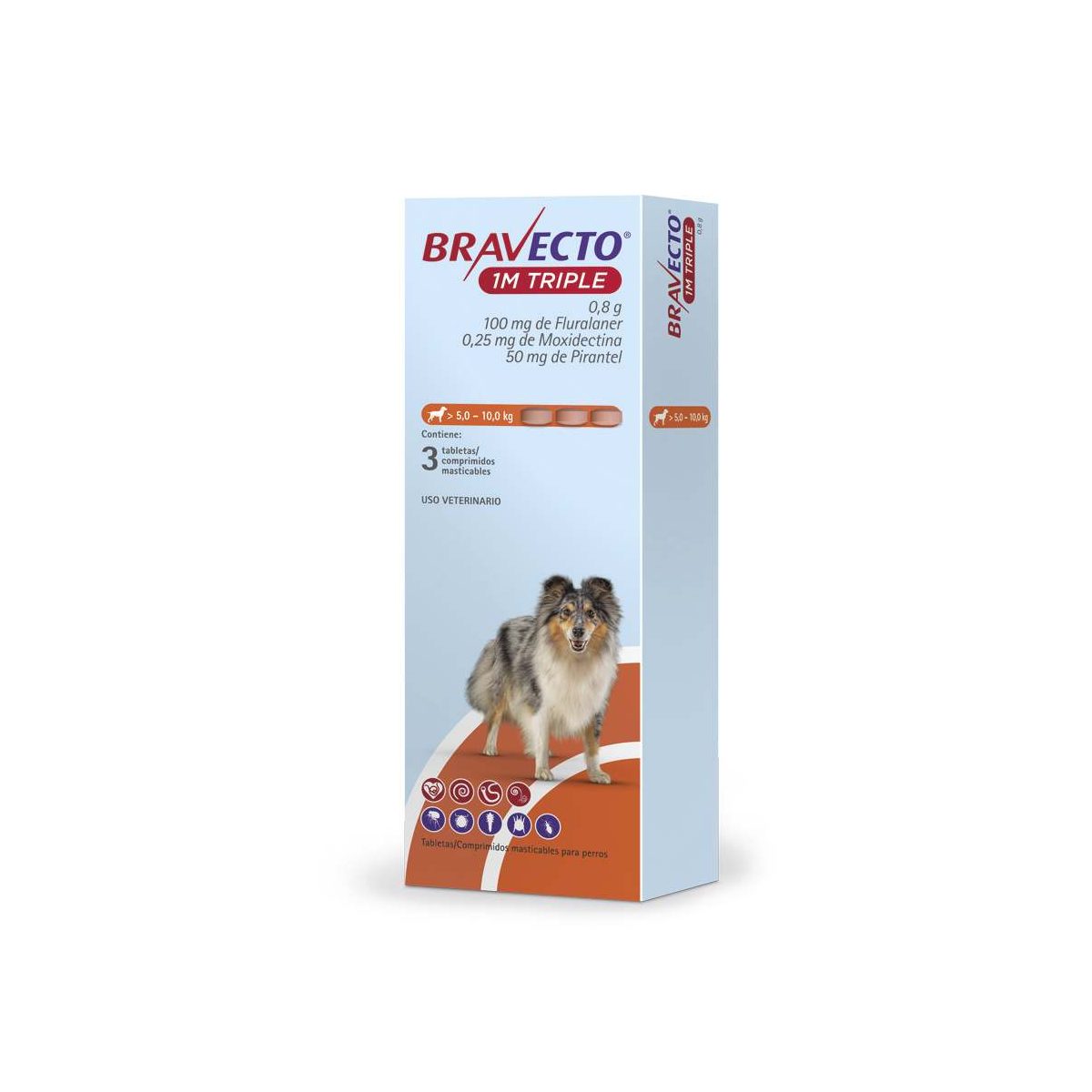 BRA 1M TRIPLE 100MG 3X1TAB(5 a 10Kg)