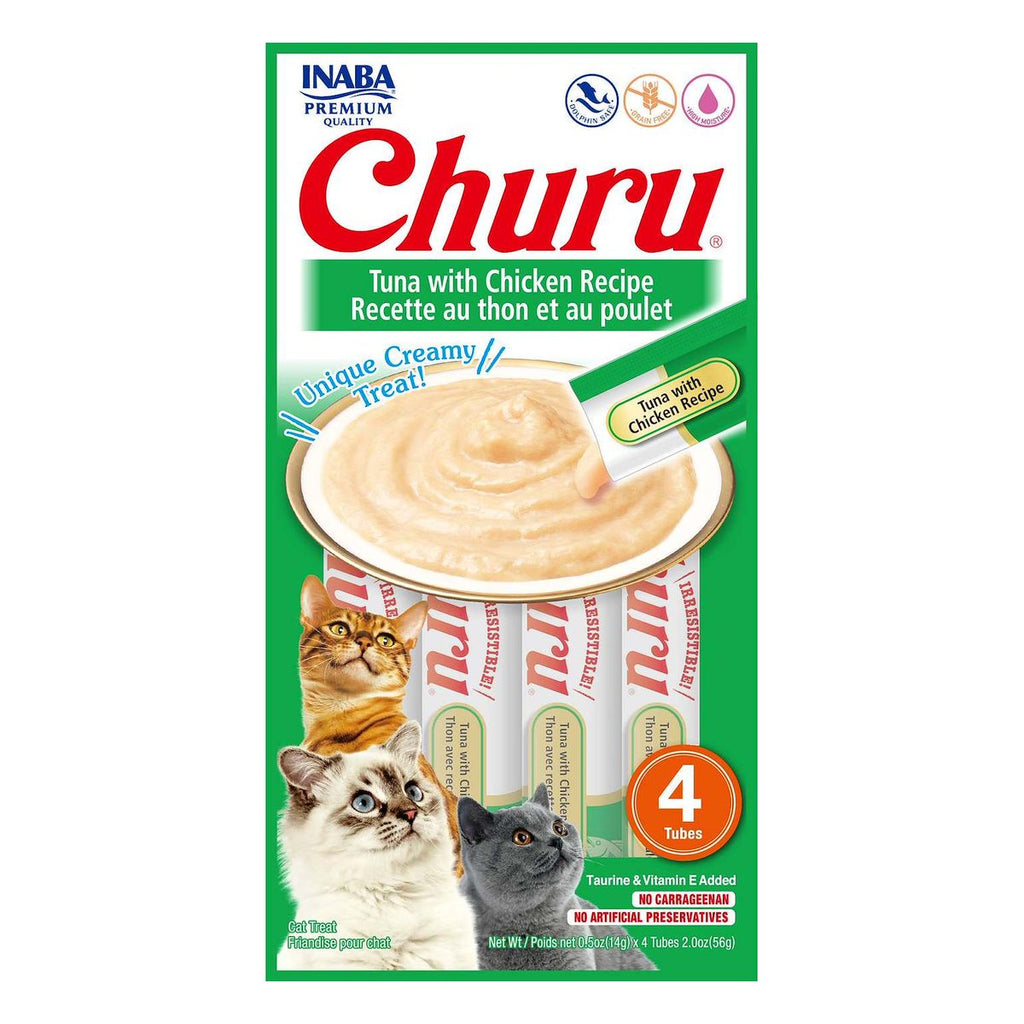 Inaba Churu Atún con Pollo (paquete conteniendo 4 tubitos)