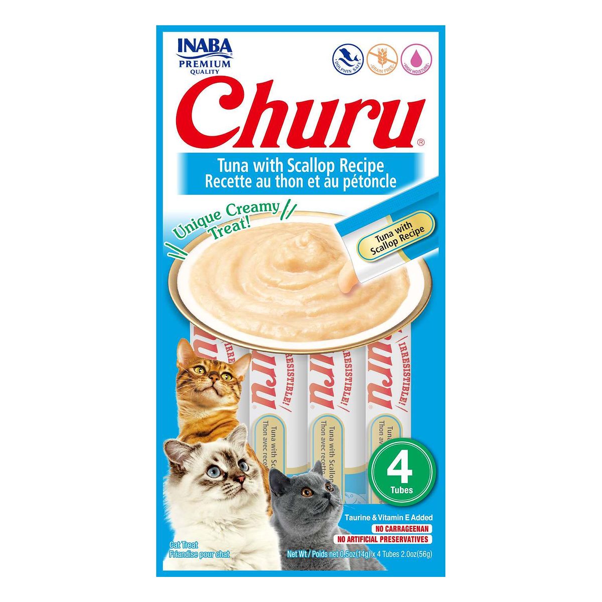 Inaba Churu Atún con Ostiones (paquete conteniendo 4 tubitos)