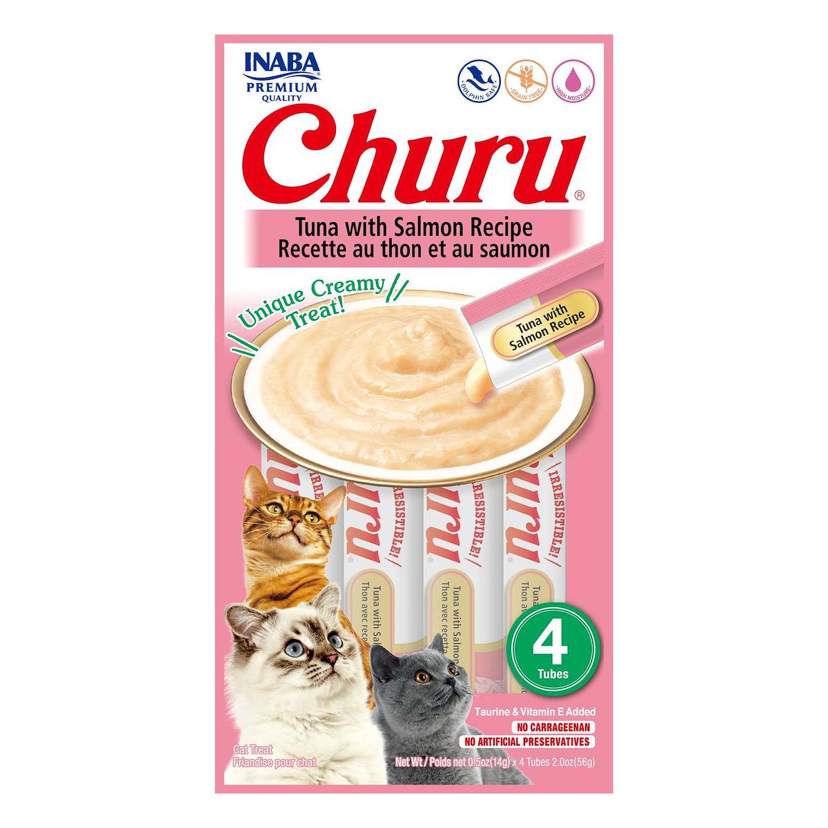 Inaba Churu Atún con Salmón (paquete conteniendo 4 tubitos)