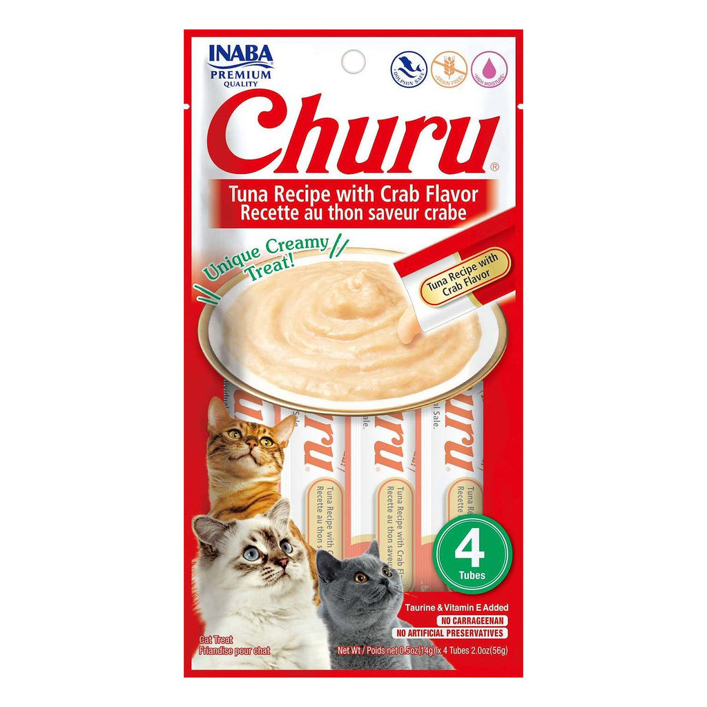 Inaba Churu atún con cangrejo (paquete conteniendo 4 tubitos)