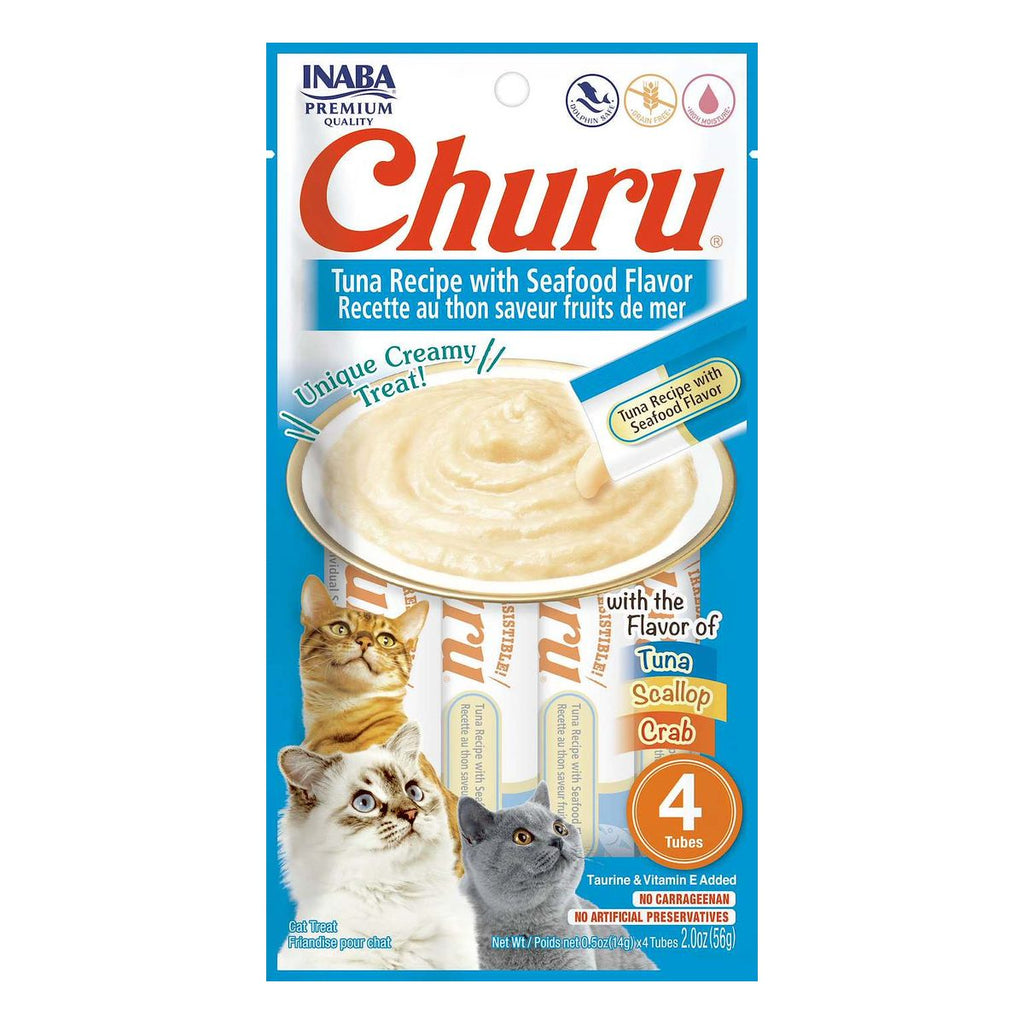 Inaba Churu atún con sabores marinos (paquete conteniendo 4 tubitos)