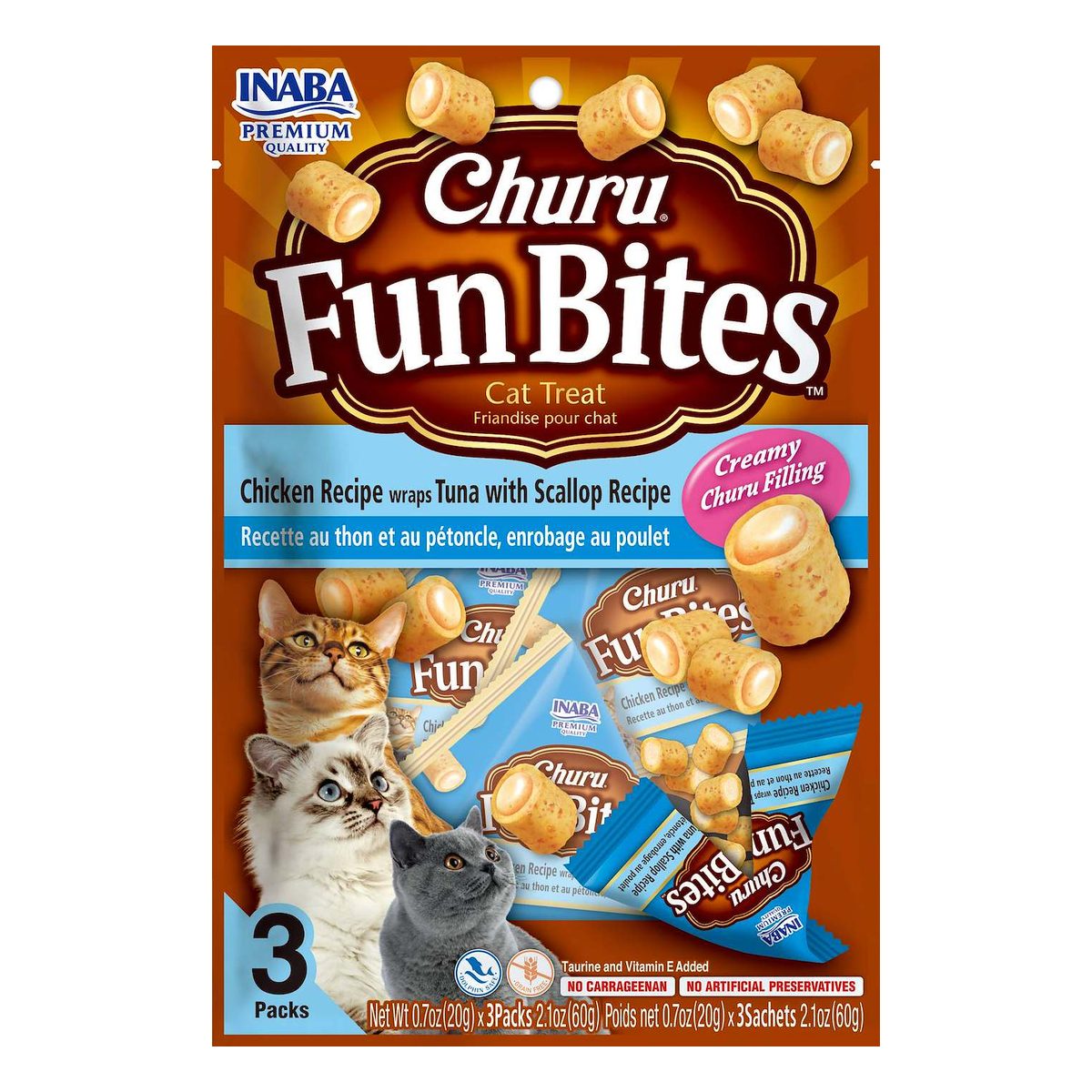 Inaba Churu Fun Bites Pollo, Atún y Ostión - Gato