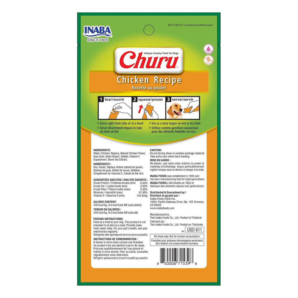 Inaba NUEVOS CHURU DOG CHICKEN 14GR/4 TUBES