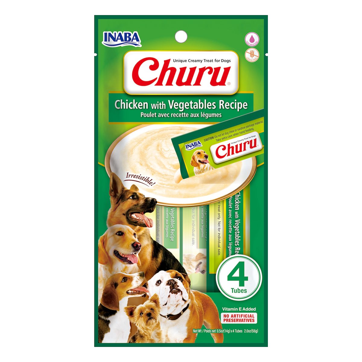 Inaba NUEVOS CHURU DOG CHICKEN/VEGETAL 14GR/4 TUBES