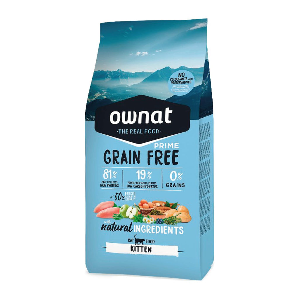 Ownat Grain Free Prime Kitten Gatito Pollo y Pavo 3 kg