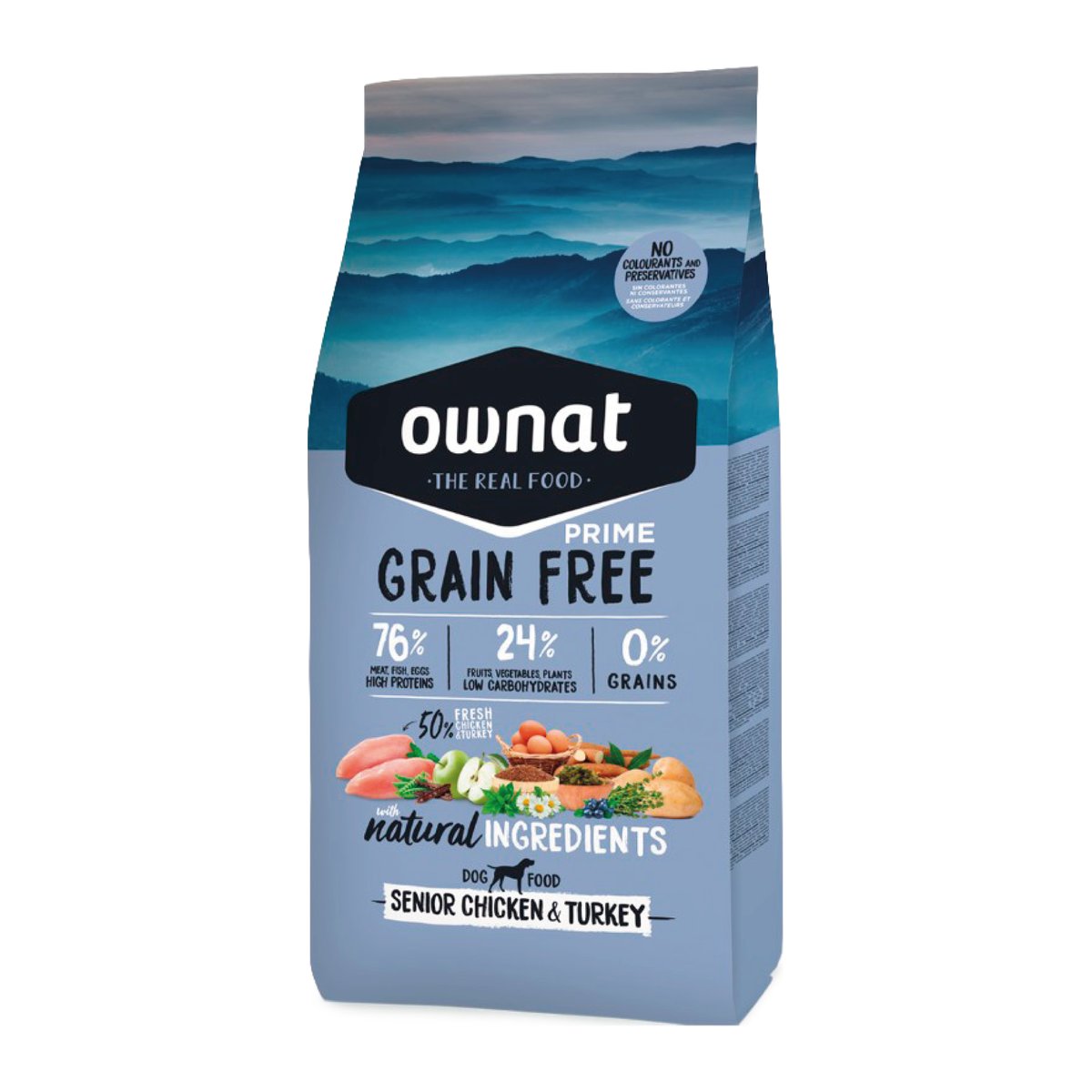 Ownat Grain Free Prime Senior Perro Pollo y Pavo 3 kg