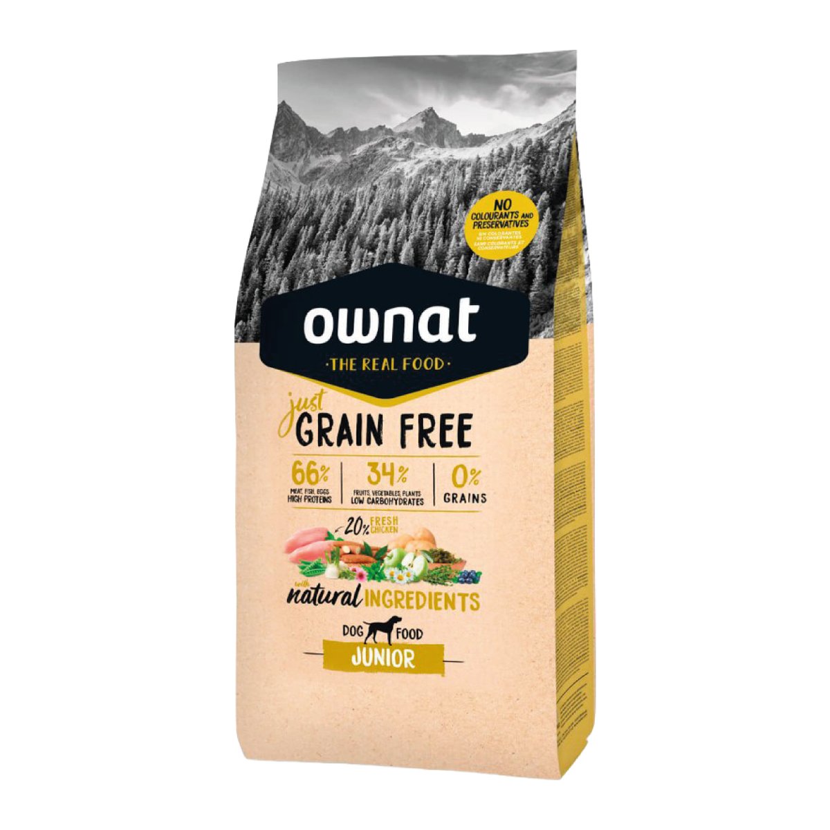 Ownat Just Grain Free Junior Perro Cachorro Pollo 3 kg