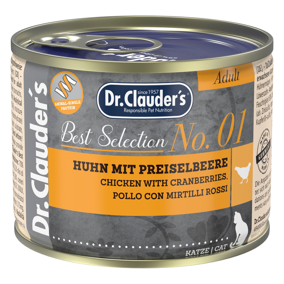 Dr. Clauder's Best Selection Gato No 1 Adulto Pollo con Arándanos 200 g