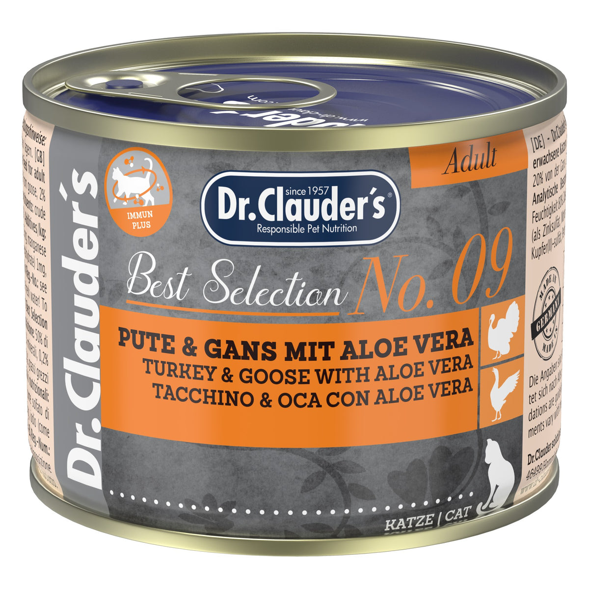 Dr. Clauder's Best Selection Gato No 9 Adulto Pavo & Ganso con Aloe 200 g