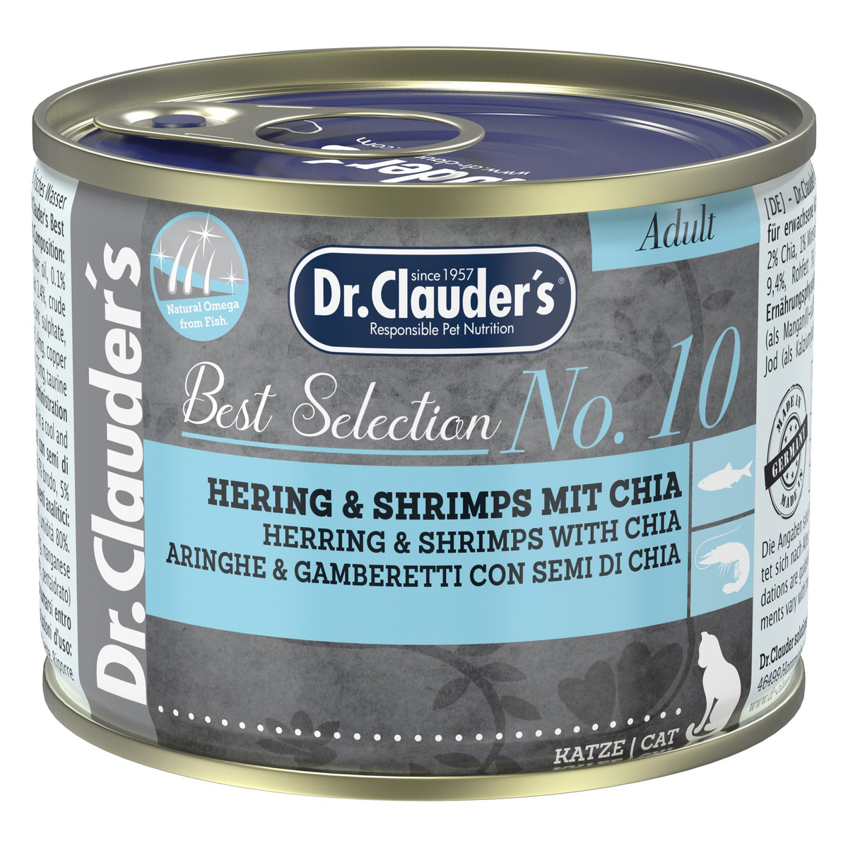 Dr. Clauder's Best Selection Gato No 10 Adulto Arenque & Gambas c/Chía 200 g