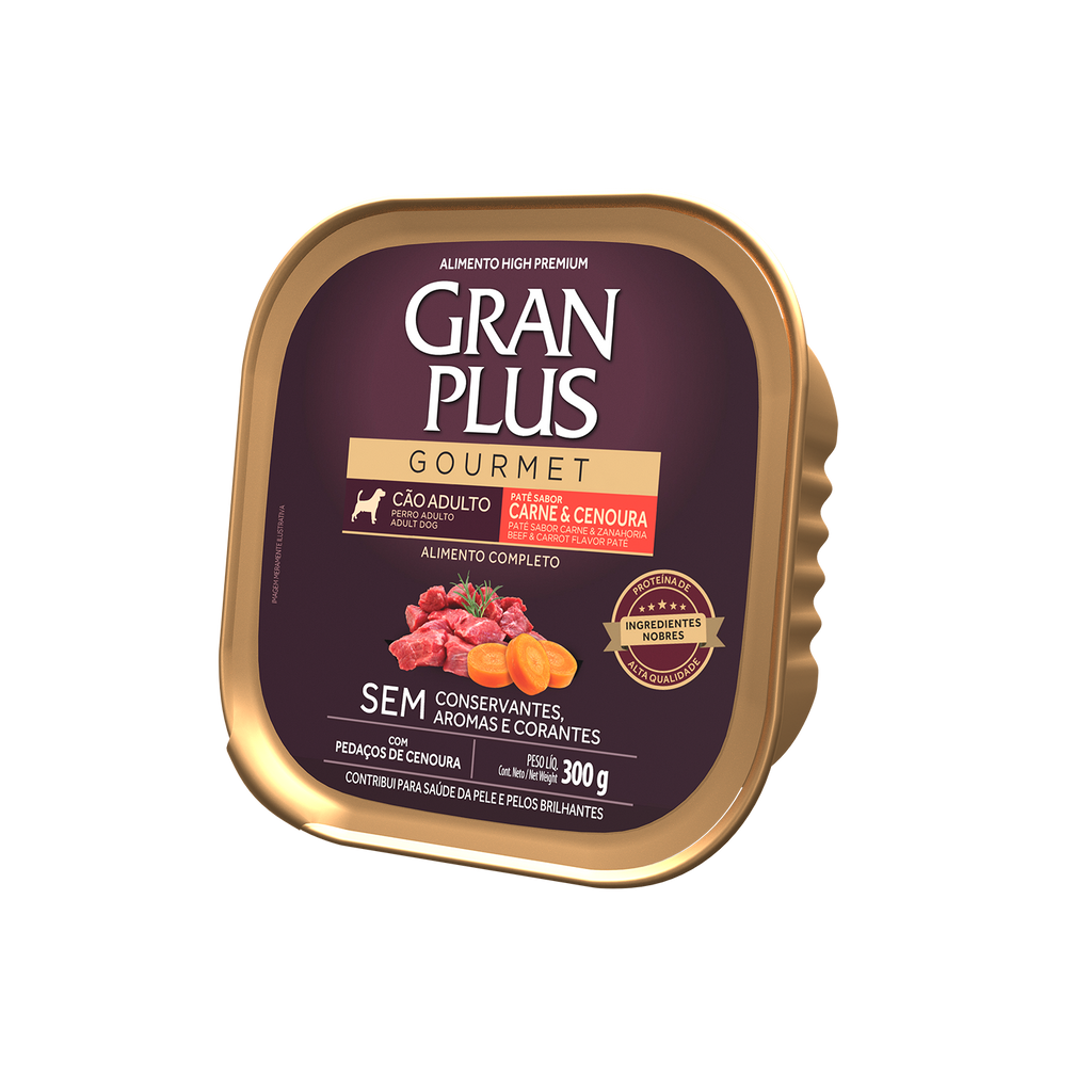 Gran Plus Paté Gourmet Perro Adulto Carne y Zanahoria 300 g