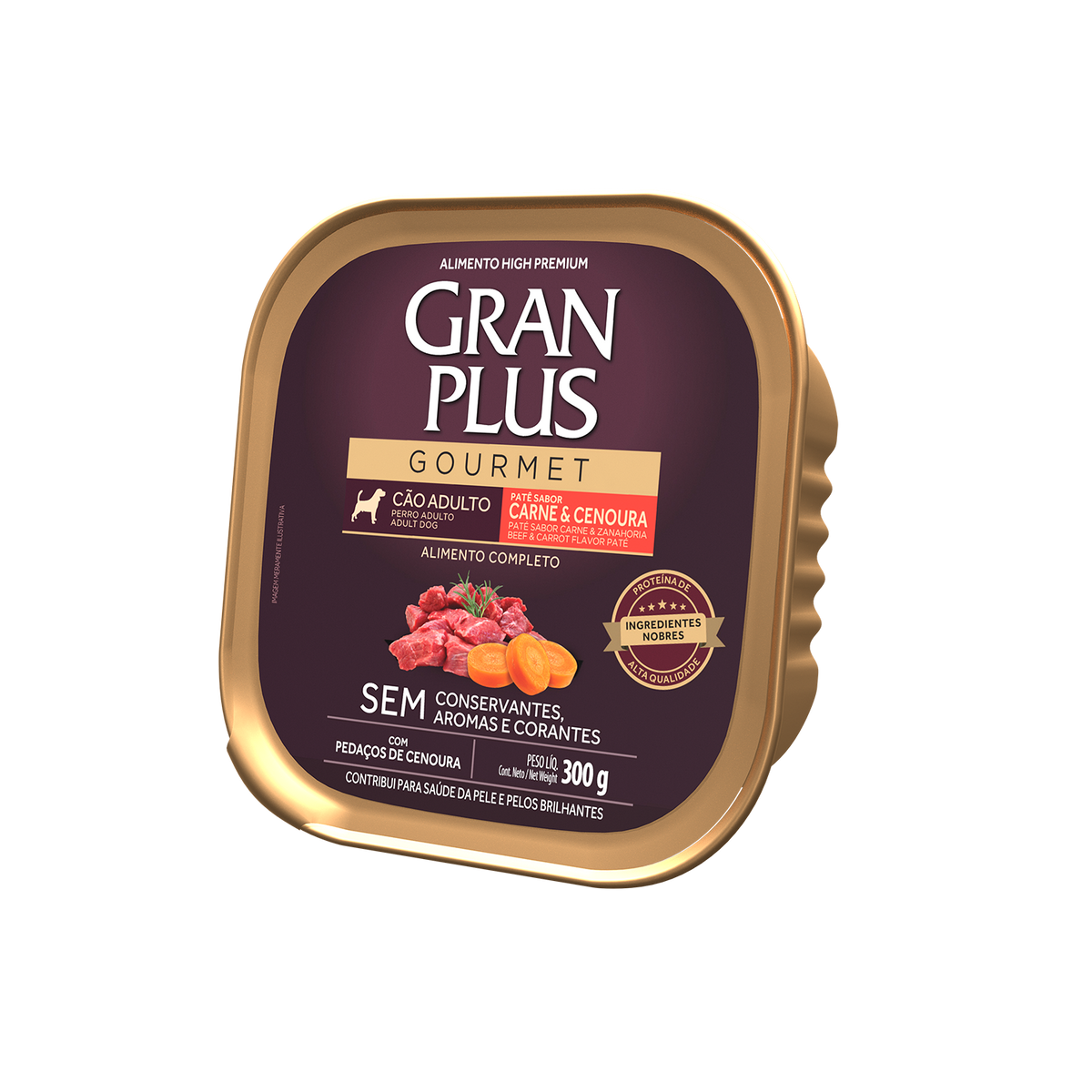Gran Plus Paté Gourmet Perro Adulto Carne y Zanahoria 300 g