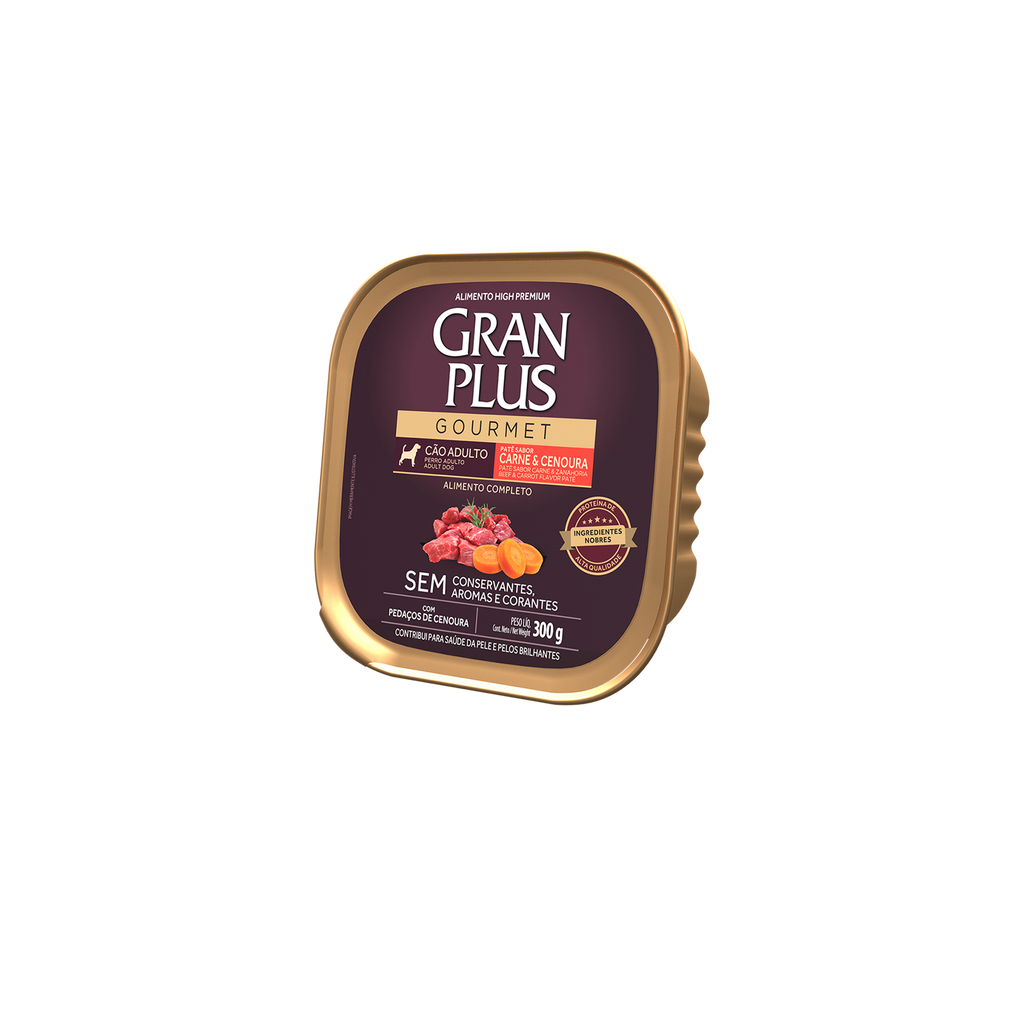 Gran Plus Paté Gourmet Perro Adulto Carne y Zanahoria 300 g