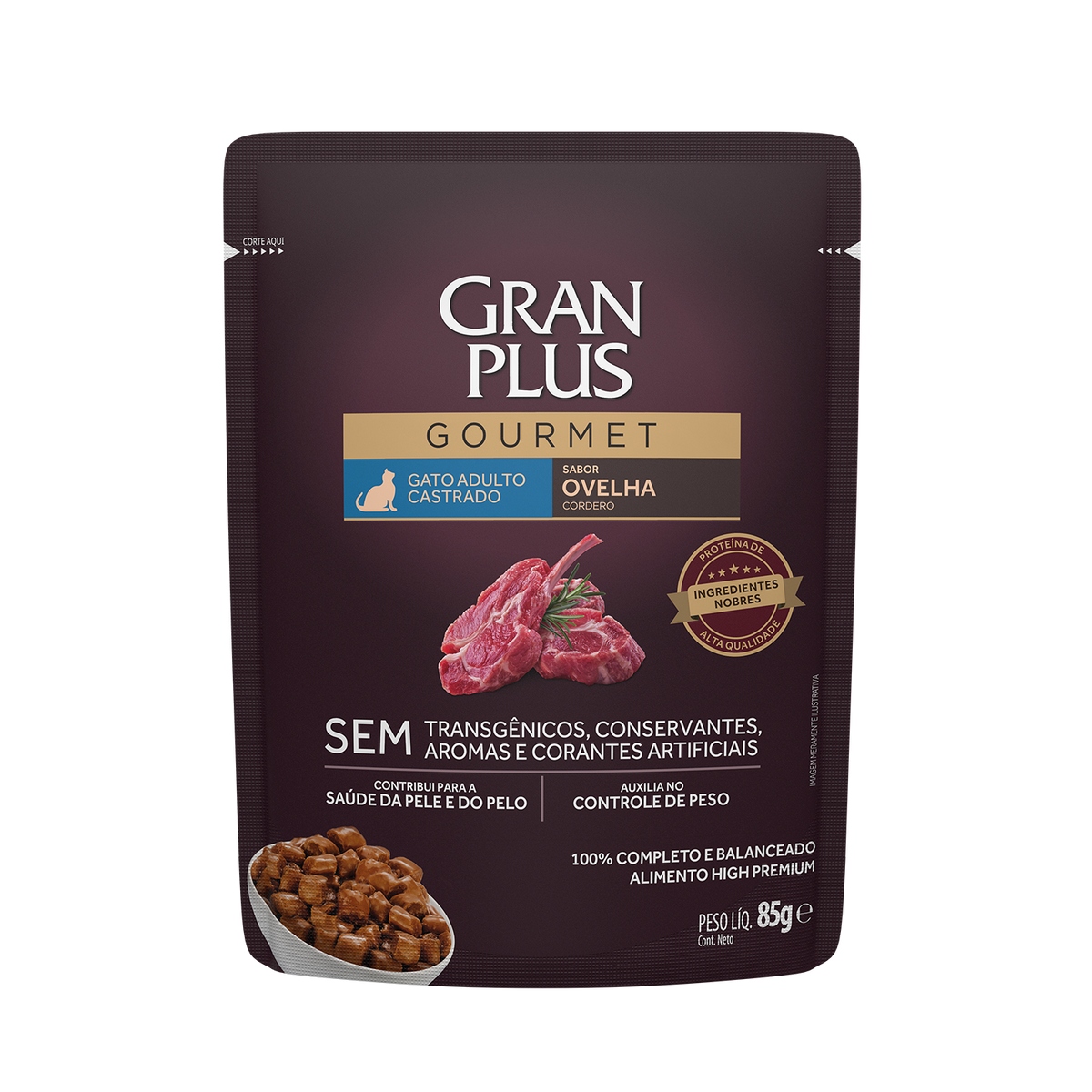 Gran Plus Sobre Gourmet Gato Adulto Esterilizados Oveja 85 g