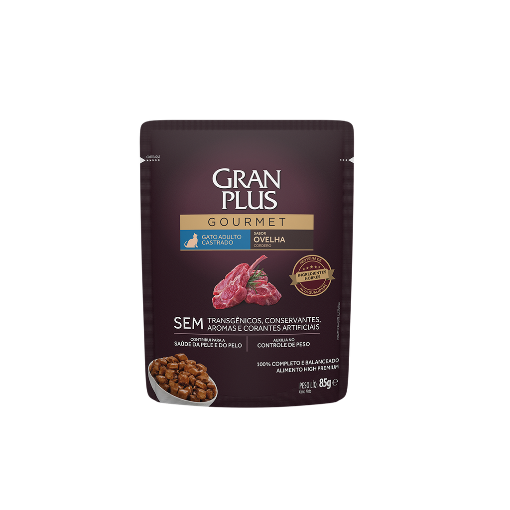 Gran Plus Sobre Gourmet Gato Adulto Esterilizados Oveja 85 g